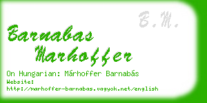 barnabas marhoffer business card